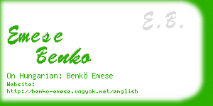 emese benko business card