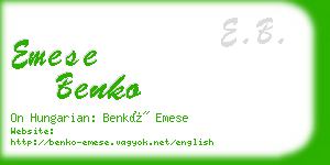 emese benko business card